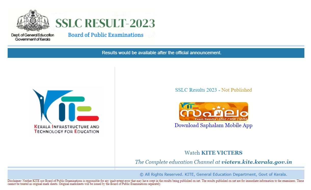 Kerala SSLC Result 2023